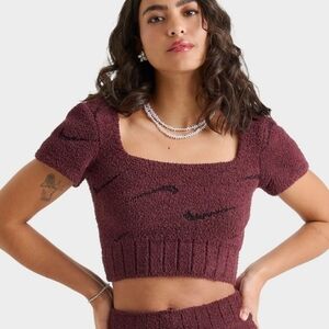 Women's Nike Sportswear Phoenix Cozy Bouclé Cropped Knit Top